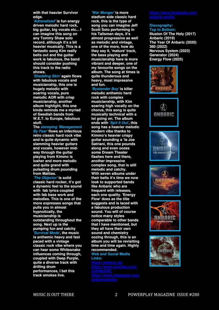 anbaric powerplay magazine interview 2